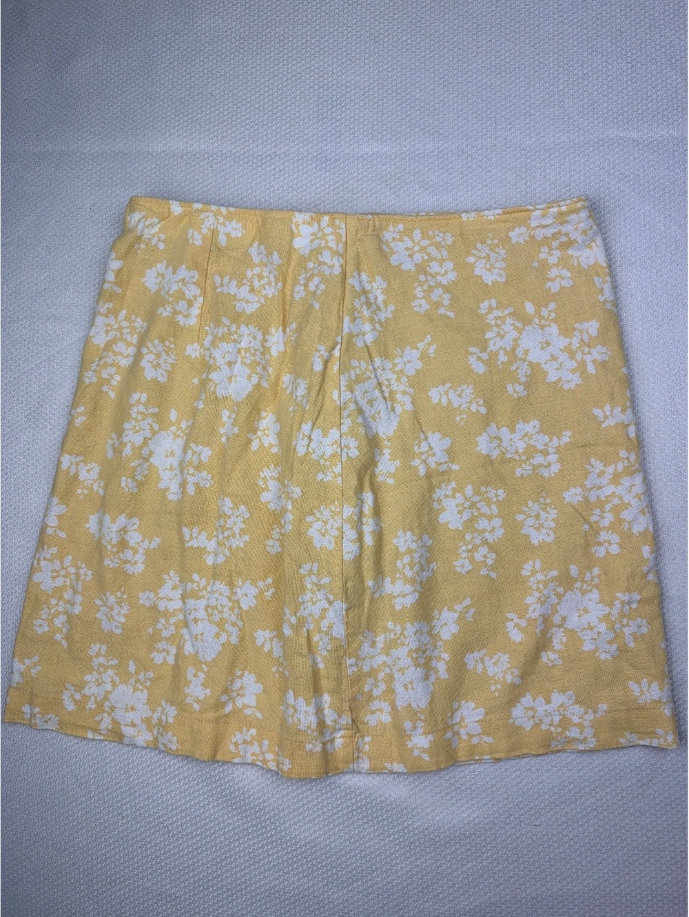 Abercrombie and Fitch Y2K Linen Skirt Size Small Yellow and White Floral